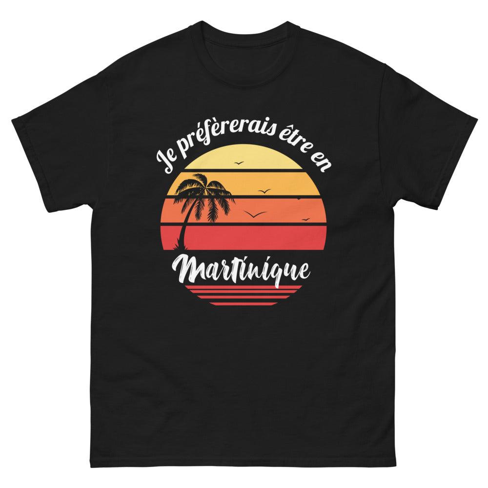 T-shirt Martinique noir - Je préférerais être en Martinique