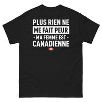 Thumbnail for T-shirt Canada noir - Rien ne me fait peur : ma femme est Canadienne