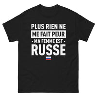 Thumbnail for T-shirt Russe noir - Rien ne me fait peur, ma femme est Russe