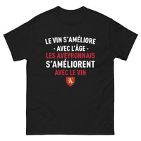 Thumbnail for T-shirt Aveyron noir - Le vin s'améliore avec l'âge