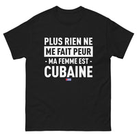Thumbnail for T-shirt Cuba noir - Rien ne me fait peur, ma femme est Cubaine