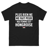 Thumbnail for T-shirt Hongrie noir - Plus rien ne me fait peur, ma femme est Hongroise