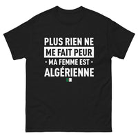 Thumbnail for T-shirt Algérie noir - Plus rien ne me fait peur, ma femme est Algérienne