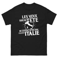 Thumbnail for T-shirt Italie noir - Les voix dans ma tête me disent d'aller en Italie