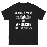 Thumbnail for T-shirt Ardèche noir - Ce qui se passe en Ardèche reste en Ardèche