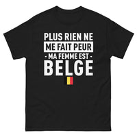 Thumbnail for T-shirt Belgique noir - Plus rien ne me fait peur, ma femme est Belge