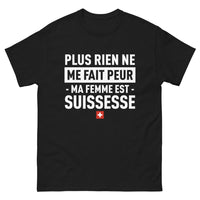 Thumbnail for T-shirt Suisse noir - Rien ne me fait peur : ma femme est Suissesse