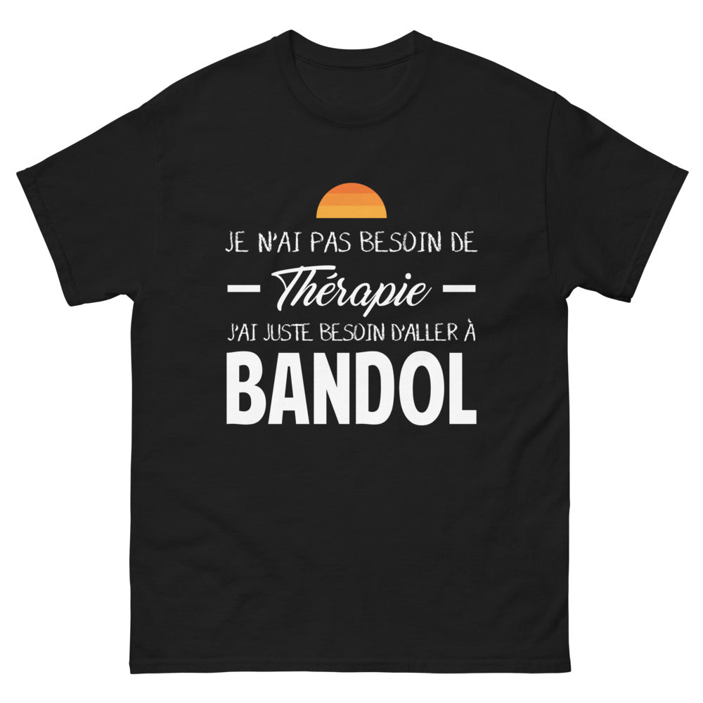 T-shirt Bandol noir - Je n'ai pas besoin de thérapie