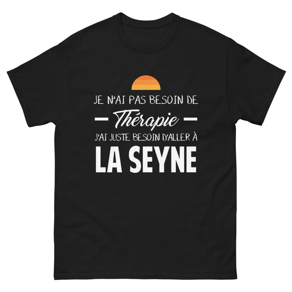 T-shirt Seyne-sur-Mer noir - Pas besoin de thérapie, juste y aller