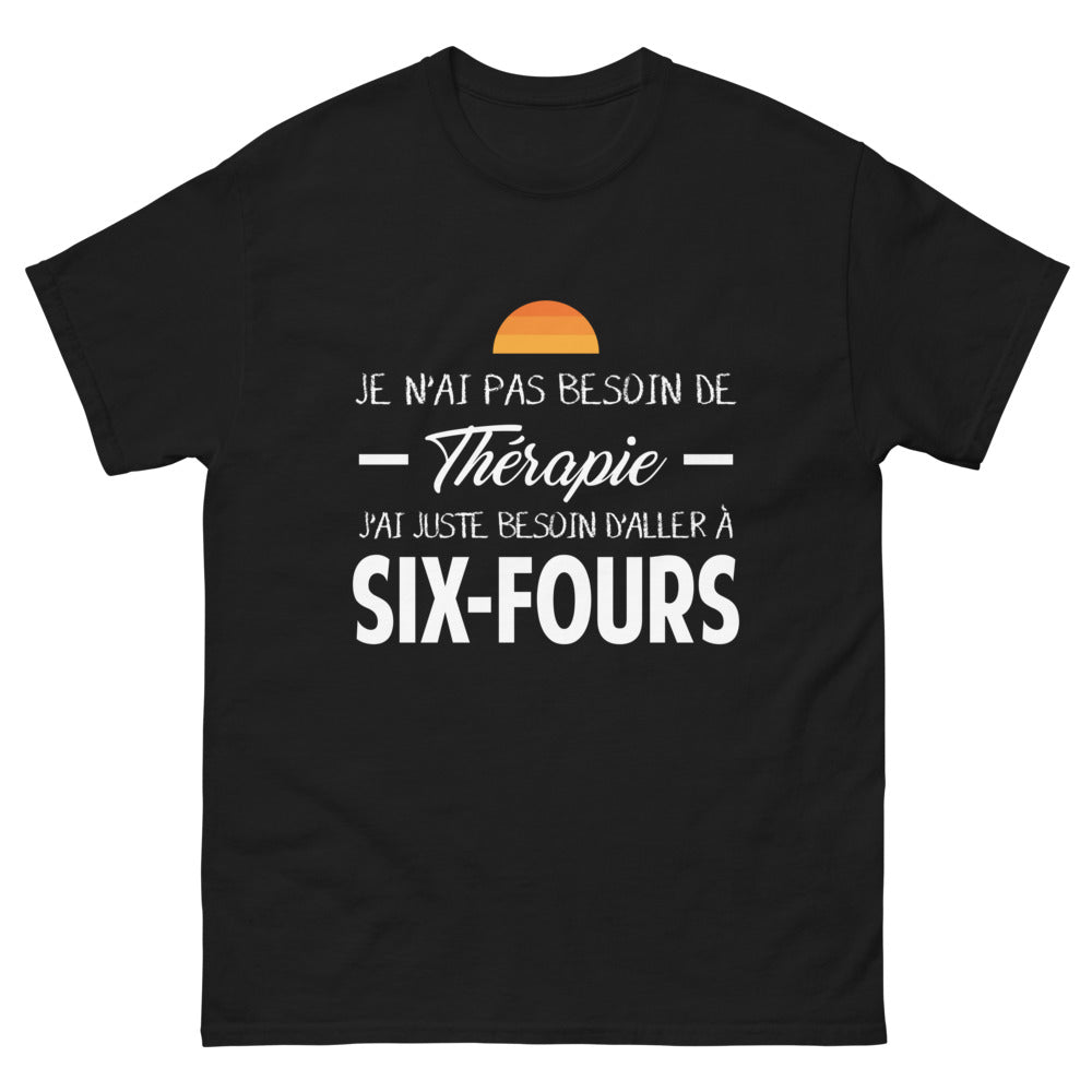 T-shirt Six-Fours noir - besoin d'évasion plutôt que thérapie