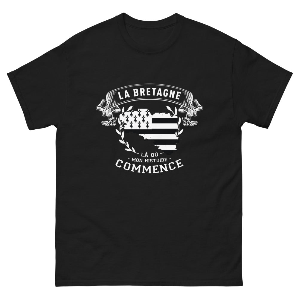 T-shirt Bretagne noir - Là où mon histoire commence
