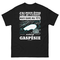 Thumbnail for T-shirt Gaspésie noir - J'ai peut-être l'air de t'écouter