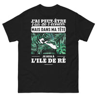 Thumbnail for T-shirt Île de Ré noir - J'ai peut-être l'air de t'écouter