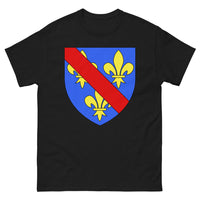 Thumbnail for T-shirt France noir - Azure Three Fleurs-de-lis Or a Bend Gules