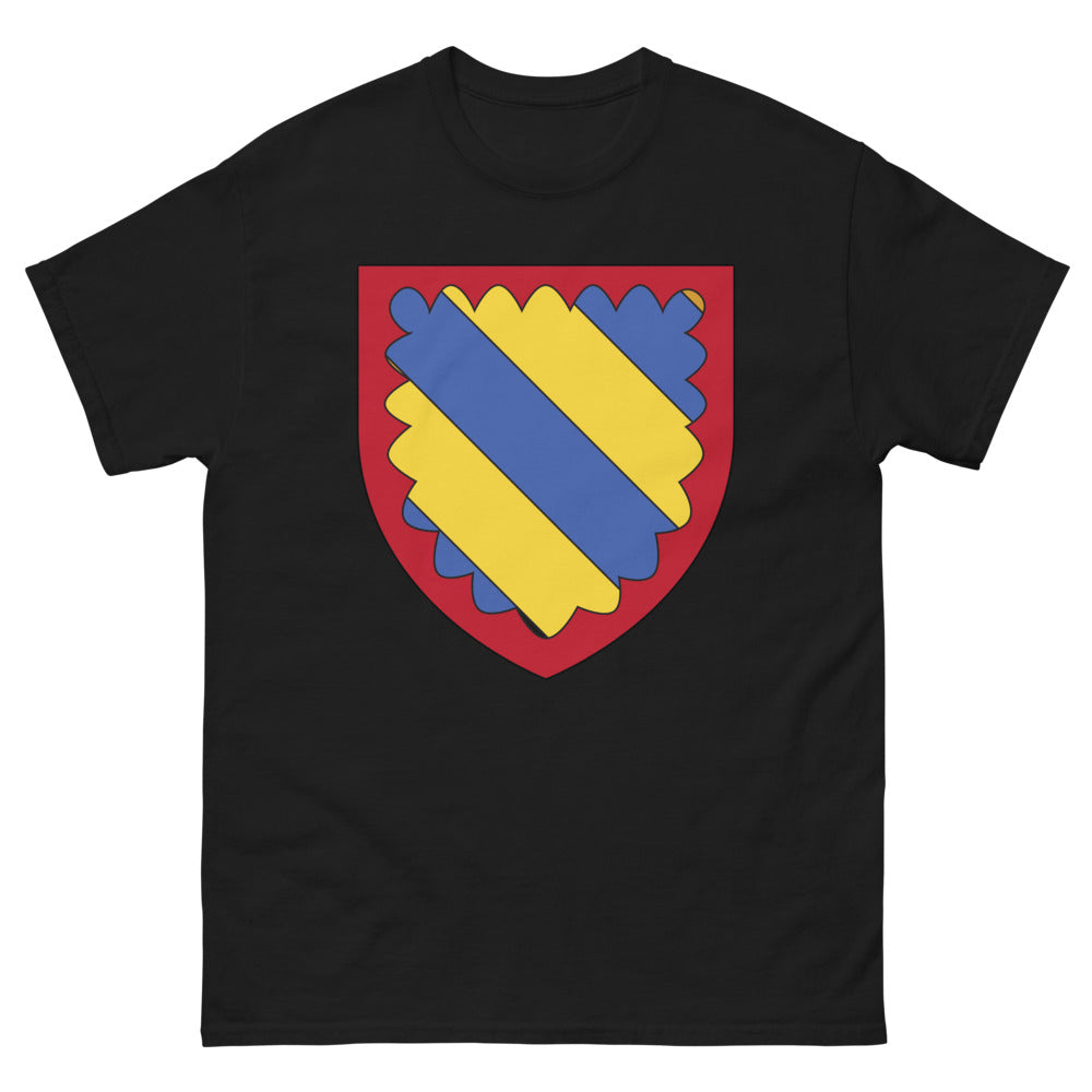 T-shirt héraldique noir - design 'Burely Bendwise Or'