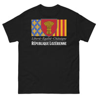 Thumbnail for T-shirt Lozérien noir - Liberté Égalité Châtaigne amusant