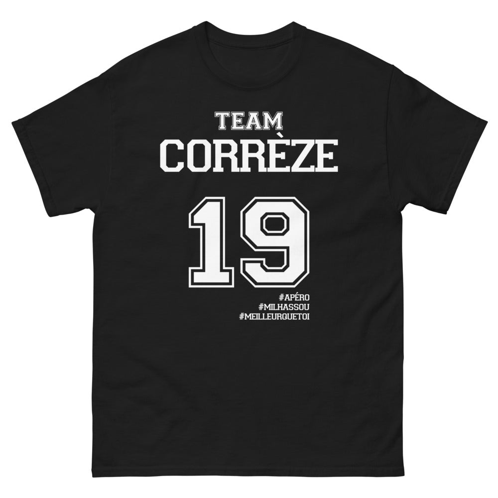 T-shirt Corrèze 19 noir - Apéro Milhassou convivial