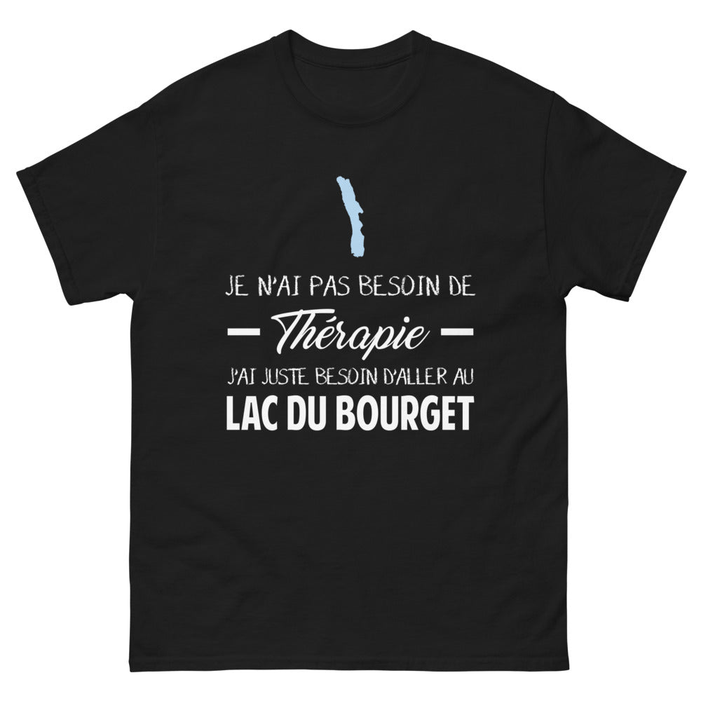 T-shirt Lac du Bourget noir - Je n'ai pas besoin de thérapie