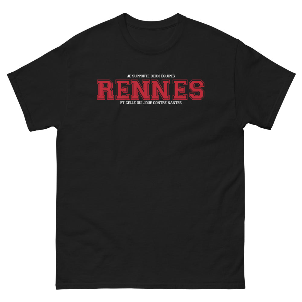 T-shirt Bretagne noir - Je supporte Rennes et l'équipe contre Nantes