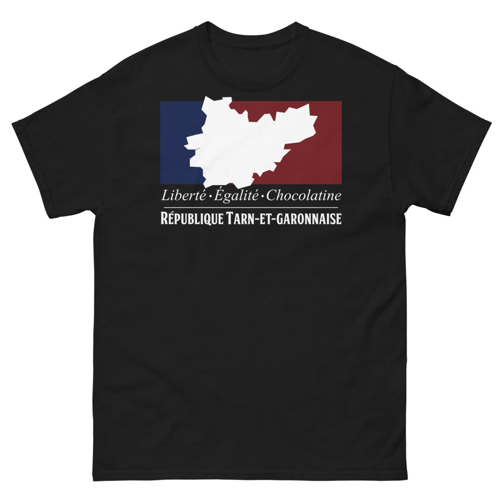 T-shirt Tarn-et-Garonne noir - Liberté Égalité Chocolatine
