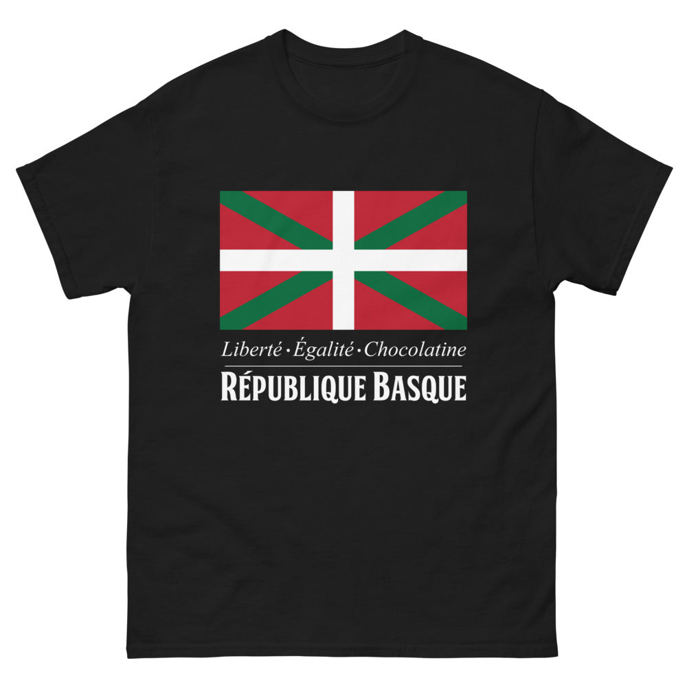 T-shirt République Basque noir - Liberté, Égalité, Chocolatine