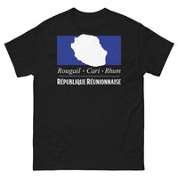 Thumbnail for T-shirt Réunion noir - Rougail Cari et Rhum sous le soleil