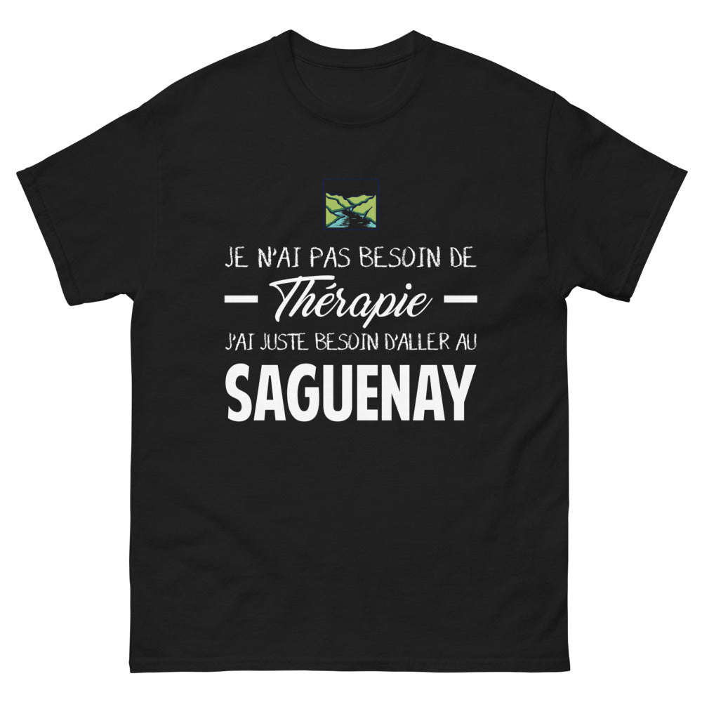 T-shirt Saguenay noir - Je n'ai pas besoin de thérapie