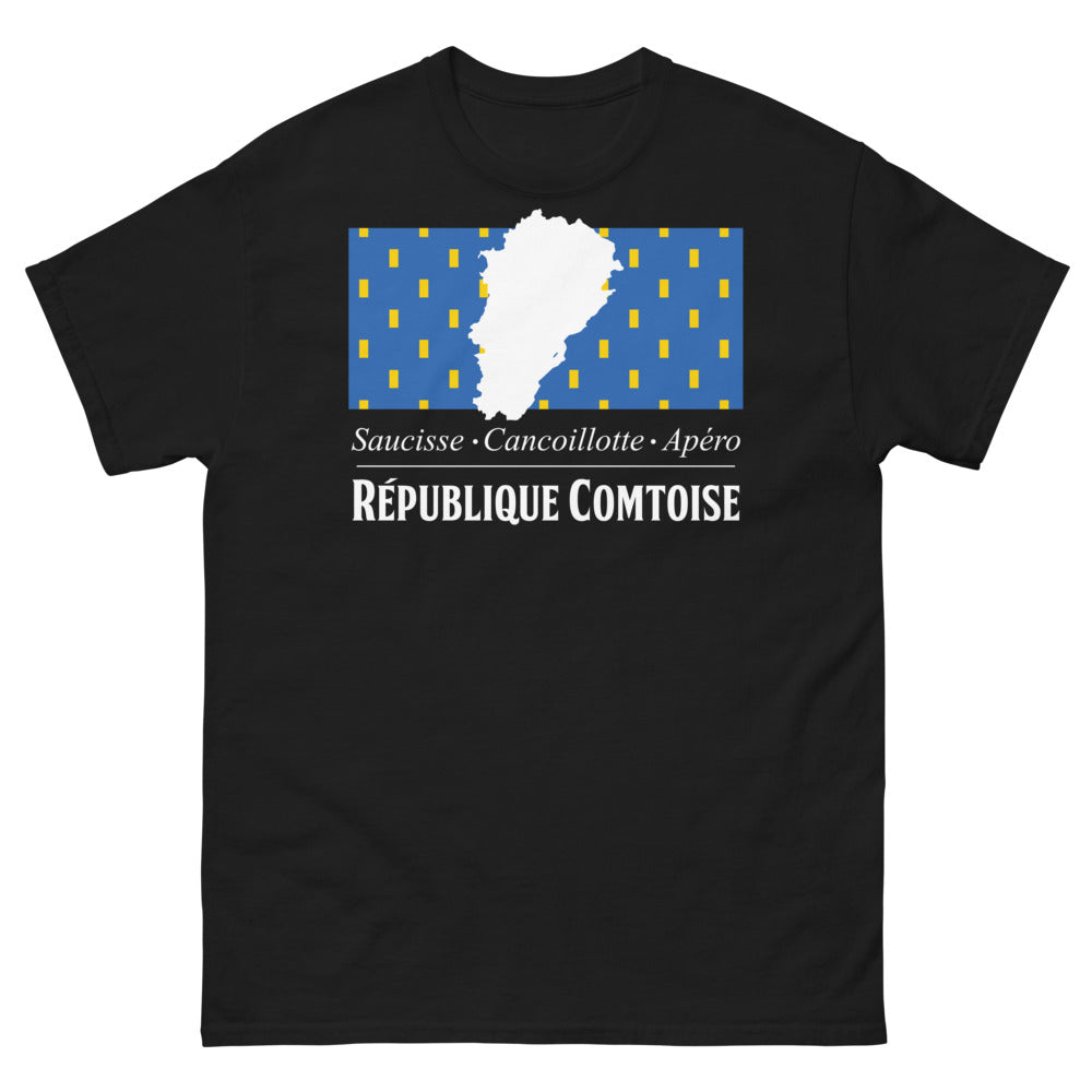 T-shirt République Comtoise noir - Saucisse et Cancoillotte