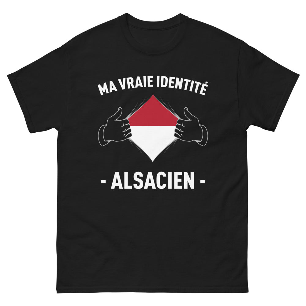 T-shirt Alsacien noir - Ma vraie identité Alsacien