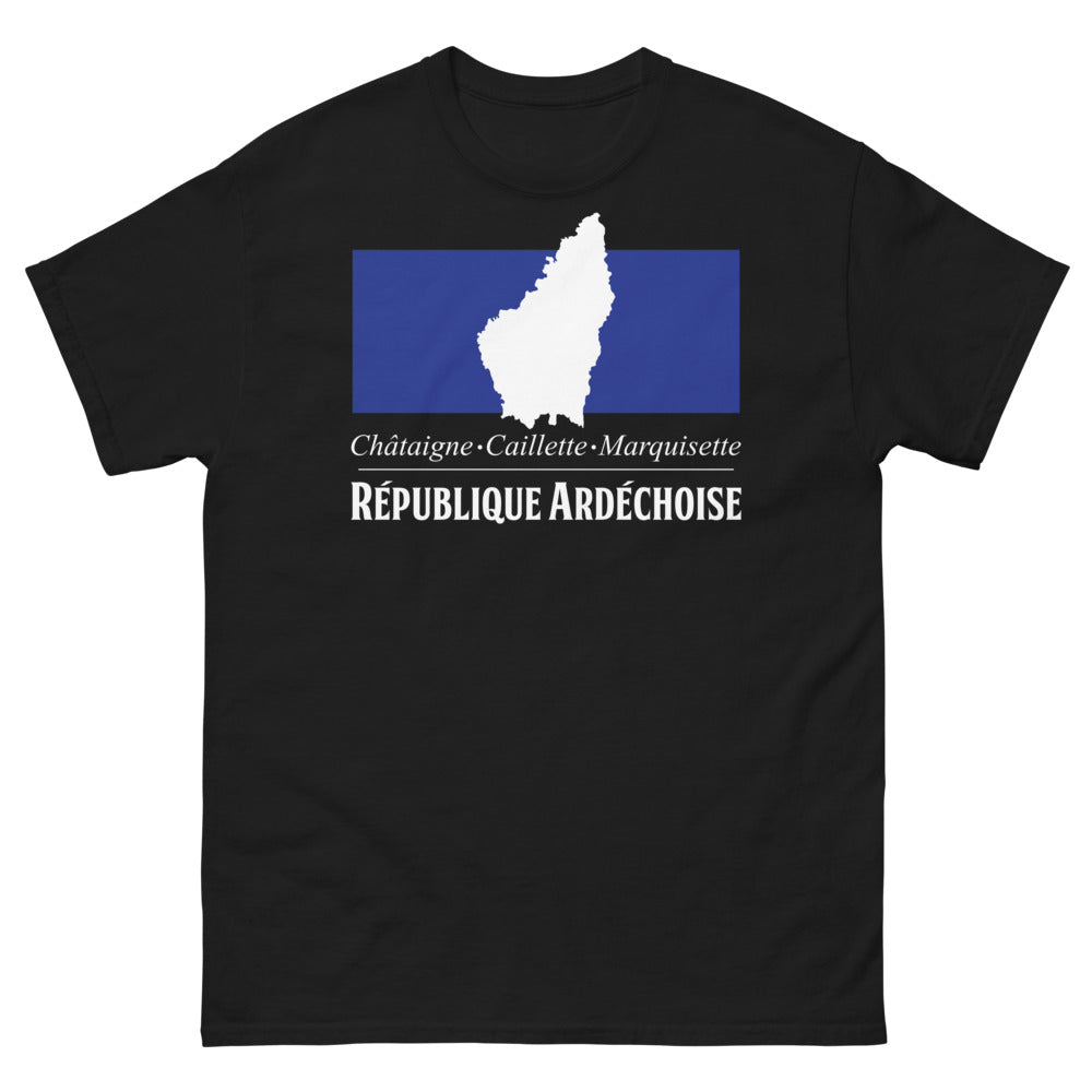 T-shirt Ardèche noir - Châtaigne Caillette République