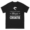 T-shirt Croatie noir - Je n'ai pas besoin de thérapie