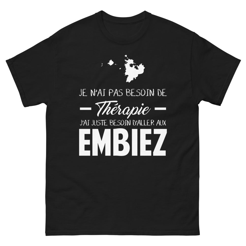 T-shirt Embiez noir - Je n'ai pas besoin de thérapie