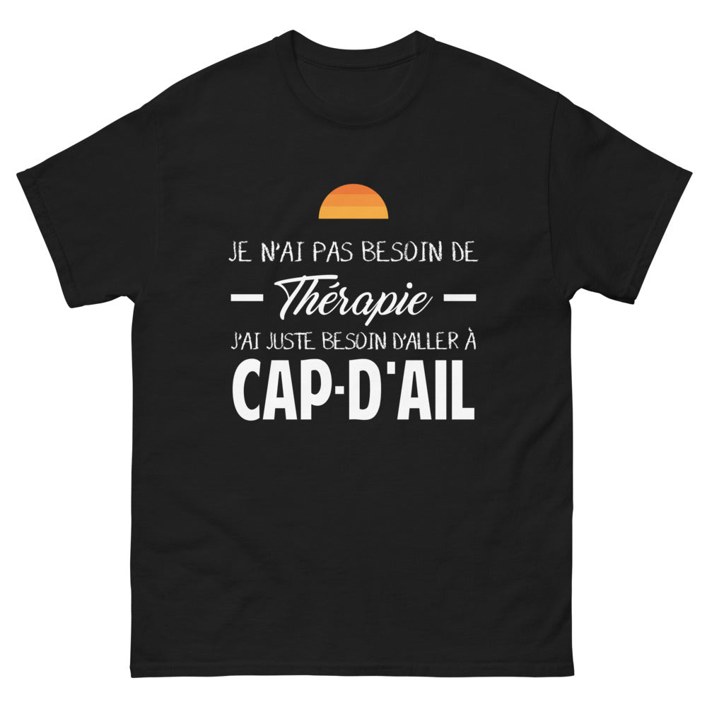 T-shirt Côte d'Azur noir - Je n'ai pas besoin de thérapie