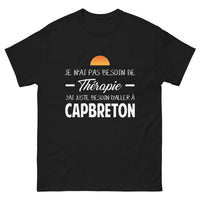 Thumbnail for T-shirt Capbreton noir - Pas besoin de thérapie, humour local