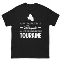 Thumbnail for T-shirt Touraine noir - Pas de thérapie, juste besoin de Touraine