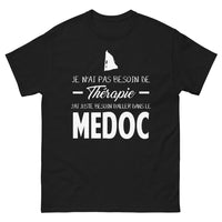 Thumbnail for T-shirt Médoc noir - Pas besoin de thérapie, juste du vin