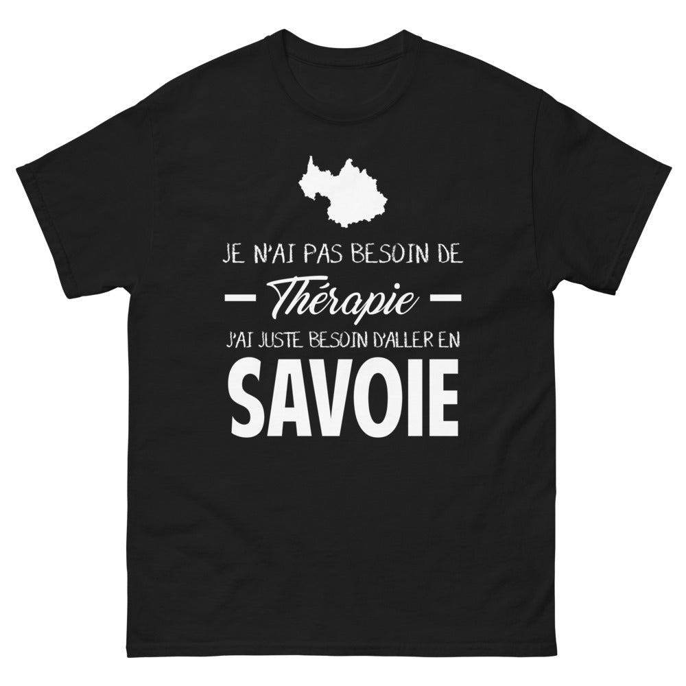 T-shirt Savoie noir - Pas besoin de thérapie, juste des montagnes