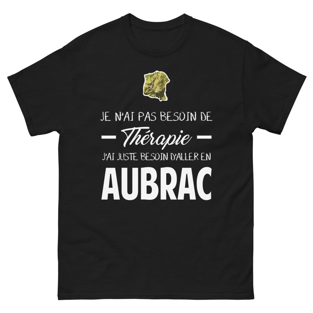 T-shirt Aubrac noir - Pas besoin de thérapie