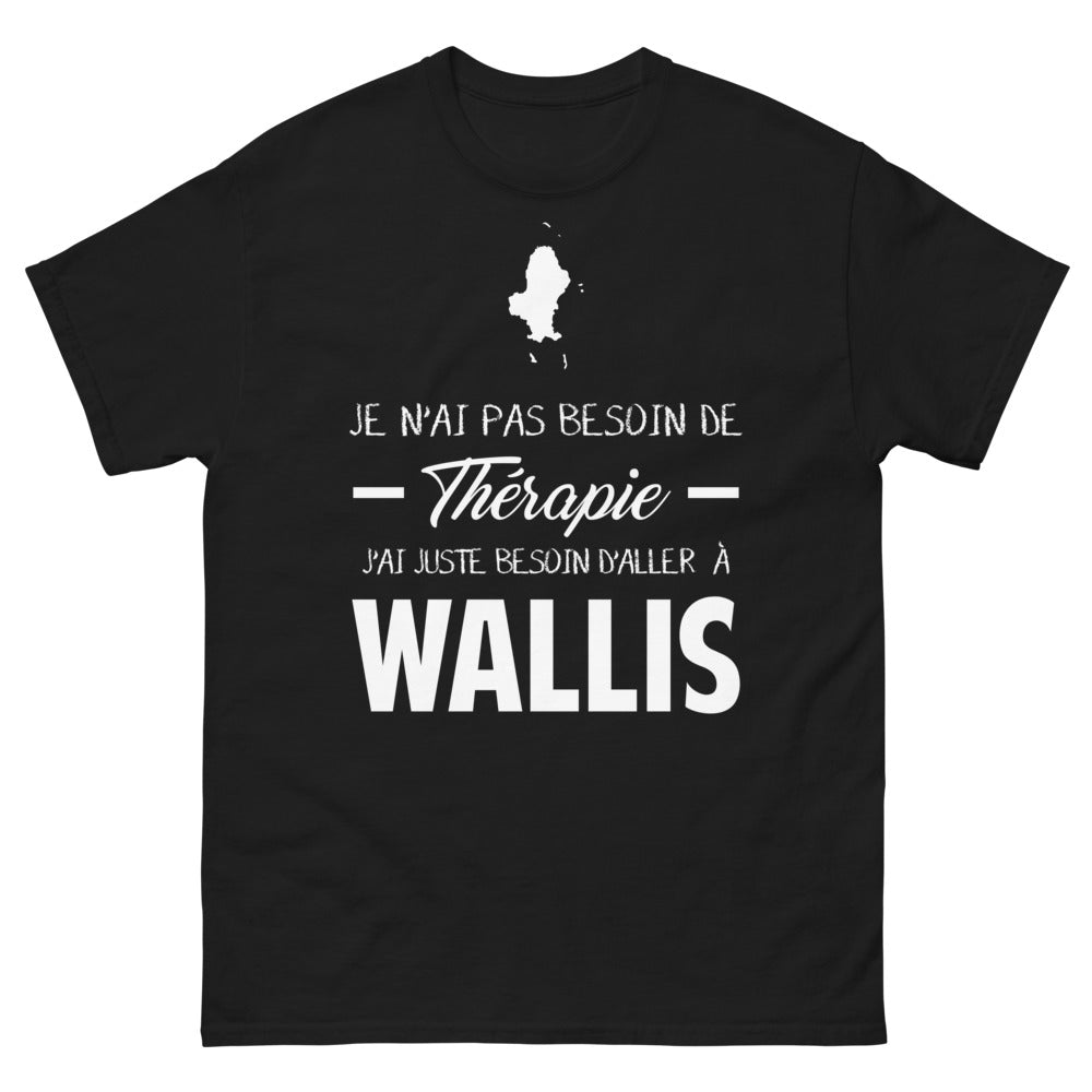 T-shirt Wallis noir - Je n'ai pas besoin de thérapie, juste d'évasion