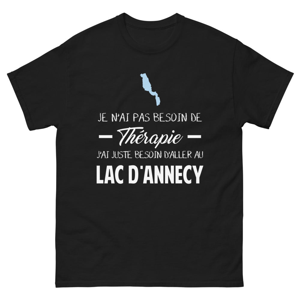 T-shirt Lac d'Annecy noir - Je n'ai pas besoin de thérapie