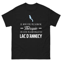 Thumbnail for T-shirt Lac d'Annecy noir - Je n'ai pas besoin de thérapie