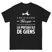 Thumbnail for T-shirt Côte d'Azur noir - Je n'ai pas besoin de thérapie