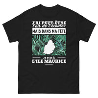 Thumbnail for T-shirt Île Maurice noir - J'ai Peut-Être L'air De T'écouter