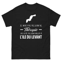 Thumbnail for T-shirt Ile du Levant noir - Je n'ai pas besoin de thérapie