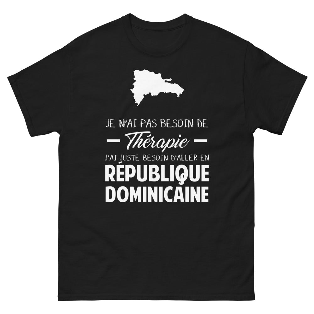 T-shirt République Dominicaine noir - Je n'ai pas besoin de thérapie