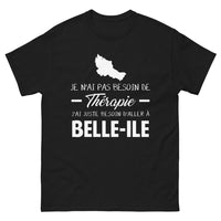 Thumbnail for T-shirt Bretagne noir - Pas de thérapie, juste besoin d'aller à Belle-Île