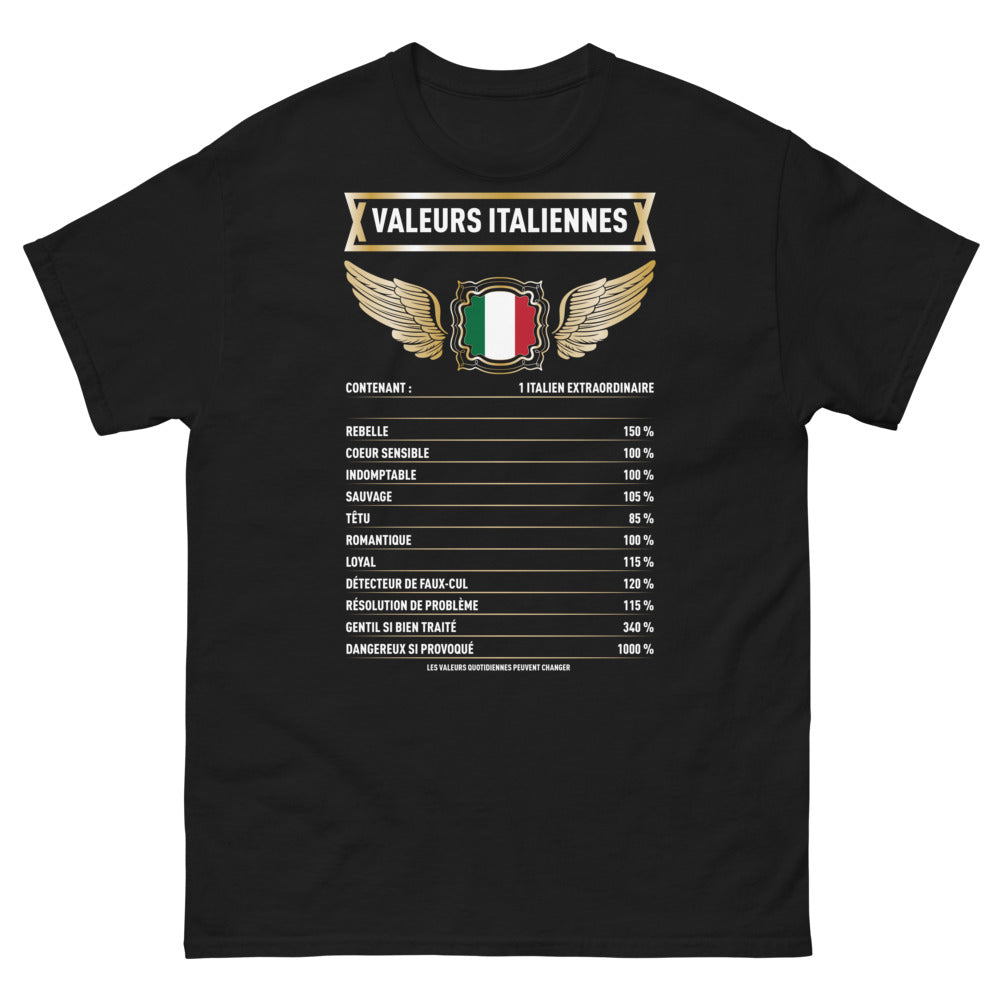 T-shirt Italie noir - design rebelle et romantique