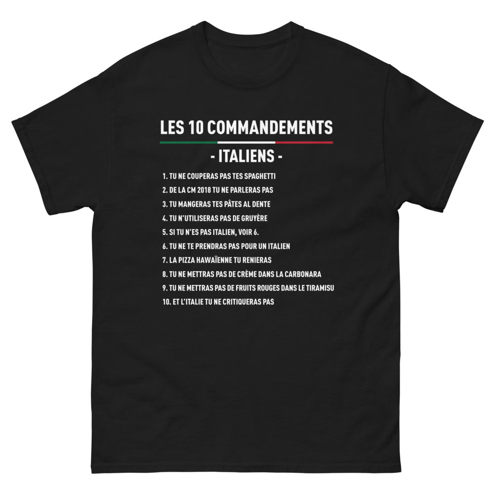 T-shirt Italie noir - Les 10 Commandements de la table