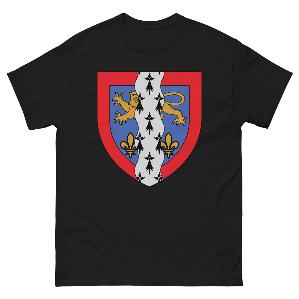T-shirt Bretagne noir - Blason avec Hermine et Lion