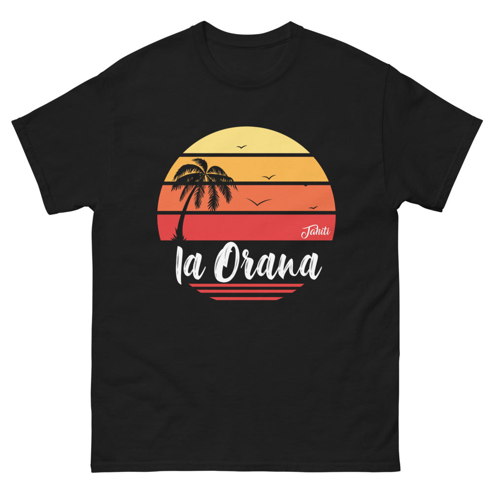 T-shirt Tahiti noir - Accueil chaleureux en Polynésie